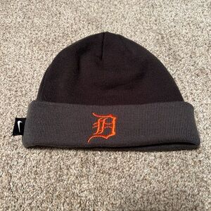 Nike Dark Gray Beanie with Orange Emblem
